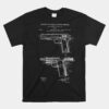 1911 Retro Vintage Handgun Diagram Blueprint Pistol 45ACP Unisex T-Shirt