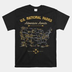 63 National Parks Map Us Park Unisex T-Shirt