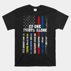 AMERICAN Flag Thin Line Police Fire Military Nurse Responder Unisex T-Shirt