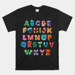 Abc Cute Monster Alphabet Halloween Teacher Unisex T-Shirt