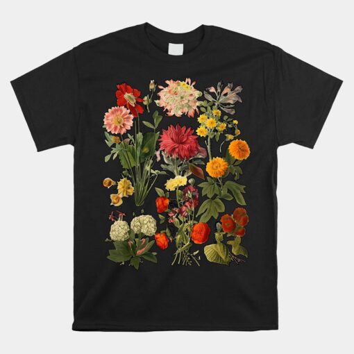 Aesthetic Cottagecore Vintage Flowers Botanical Unisex T-Shirt