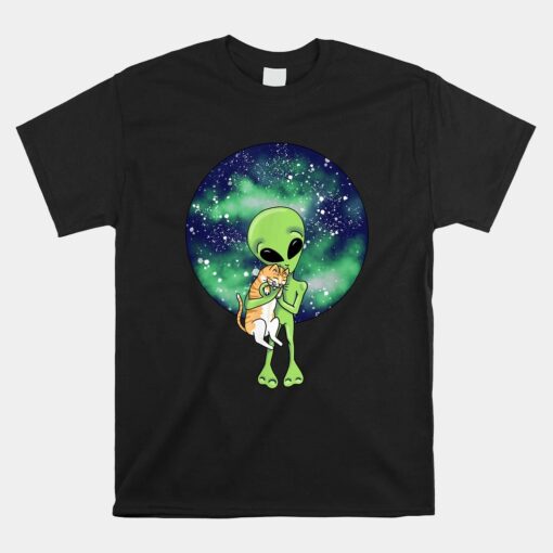 Alien And The Cat By Silvana Arias Unisex T-Shirt