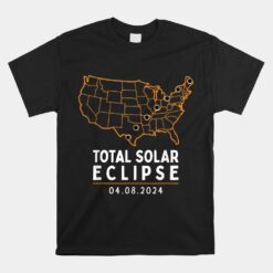 America Totality Total Solar Eclipse April 8 2024 Usa Map Unisex T-Shirt