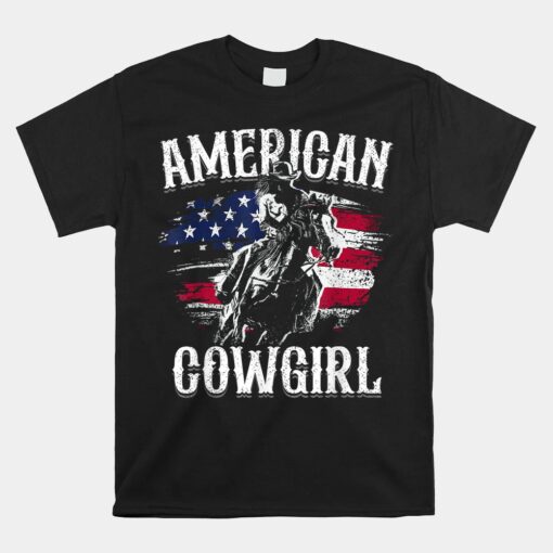 American Cowgirl Rodeo Barrel Racing Horse Riding Girl Unisex T-Shirt