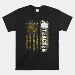 American Flag Camouflage Teacher Patriotic Unisex T-Shirt