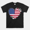 American Flag Heart 4th Of July Heart Usa Flag Heart Unisex T-Shirt