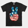 American Flag Peace Sign Hand Unisex T-Shirt