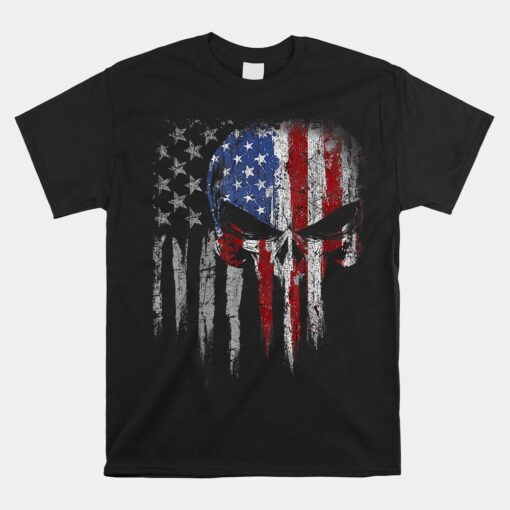 American Flag Skull Skeleton Unisex T-Shirt