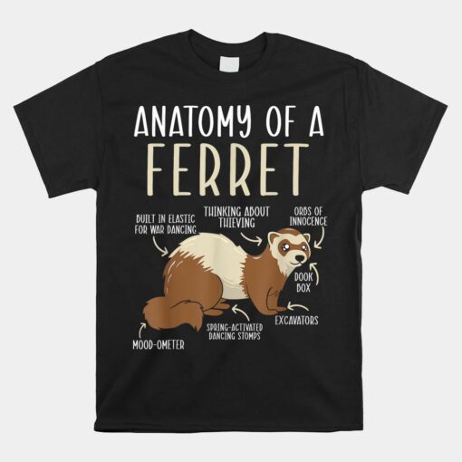 Anatomy Of A Ferret Lover Wildlife Animal Ferret Owner Unisex T-Shirt