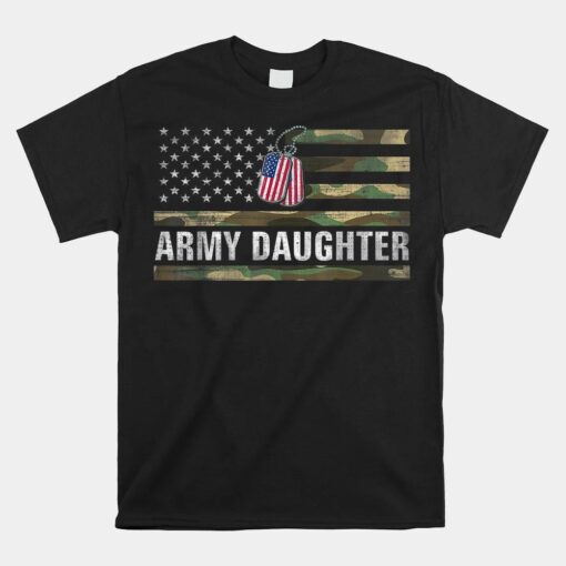 Army Daughter With American Flag Camo Veteran Day Unisex T-Shirt