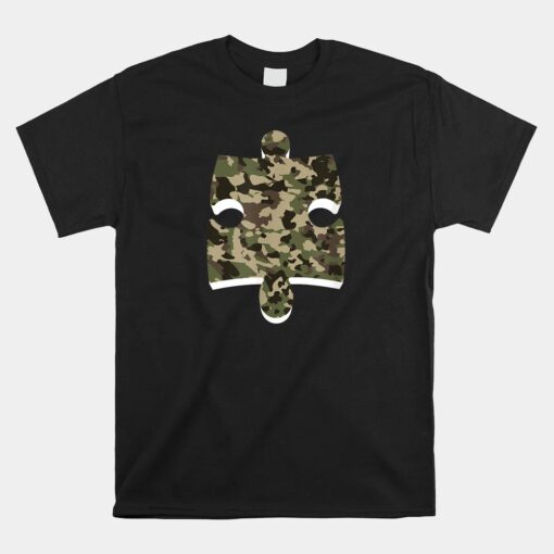 Autism Awareness Puzzle Piece Camoflauge Military Tactical Unisex T-Shirt