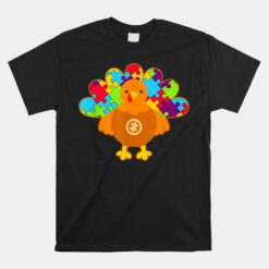 Autism Awareness Thanksgiving Autism Turkey Unisex T-Shirt