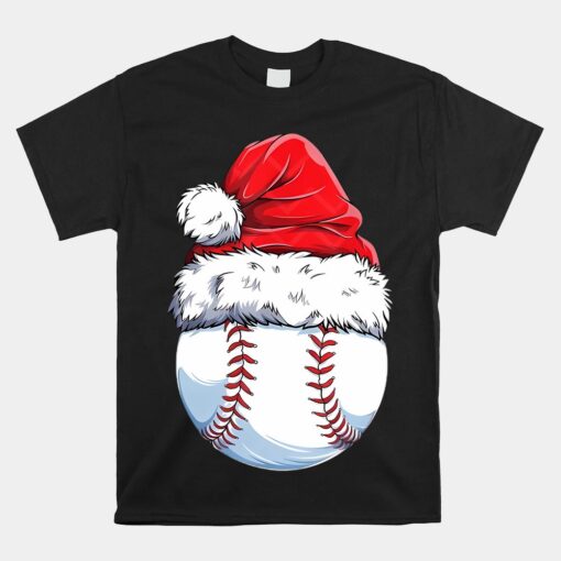 Baseball Ball Santa Hat Christmas Unisex T-Shirt