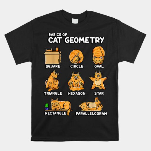 Basic Cat Geometry Cute Cat Unisex T-Shirt