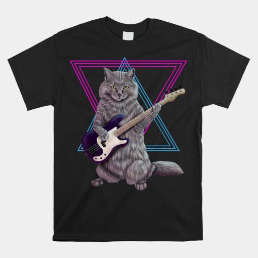 Bass Cat Rock Kitty On A Bass Guitar Unisex T-Shirt