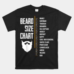 Beard Measurement Chart Beard Length Funny Growth Chart Unisex T-Shirt