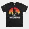 Big Foot I Hate People Middle Finger Sasquatch Unisex T-Shirt