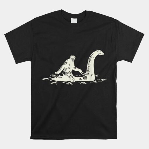 Bigfoot Sasquatch Riding The Loch Ness Monster Unisex T-Shirt