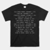 Billy Joel Albums Set List Unisex T-Shirt