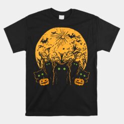 Black Cats Full Moon Halloween Unisex T-Shirt