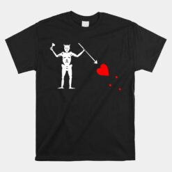 Blackbeard Pirate Flag Jolly Roger Skeleton Unisex T-Shirt