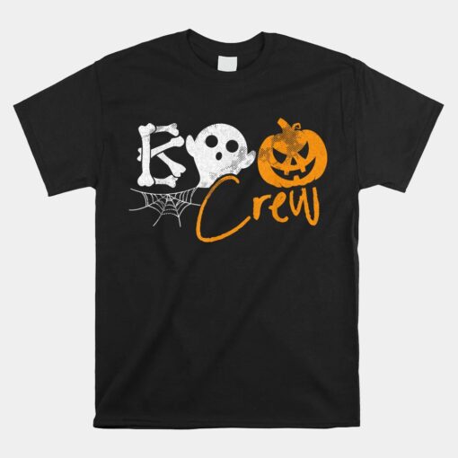 Boo Crew Lazy Halloween Ghost Pumpkin Bones Unisex T-Shirt