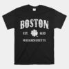 Boston Massachusetts Varsity Vintage Shamrock St. Patrick's Day Unisex T-Shirt