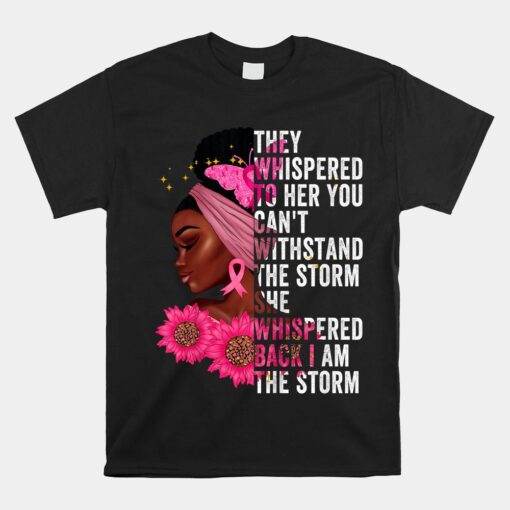 Breast Cancer Awareness Black Women Warrior Pink Ribbon Unisex T-Shirt