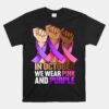 Breast Cancer Domestic Violence Awareness Pink Purple Ribbon Unisex T-Shirt