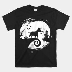 Bull Terrier Halloween Costume Bully Moon Silhouette Unisex T-Shirt