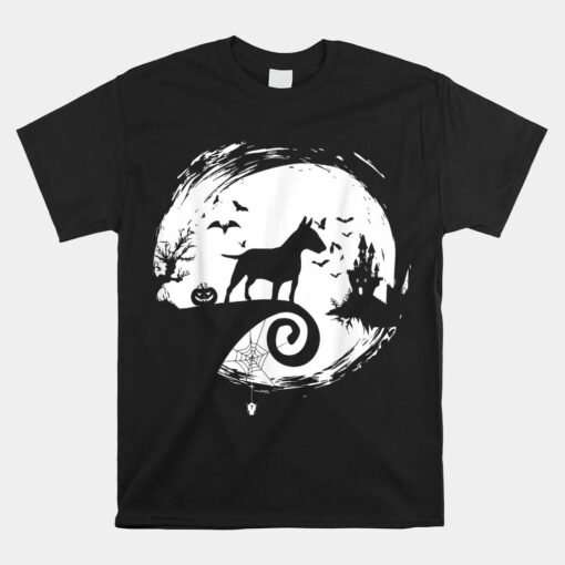 Bull Terrier Halloween Costume Bully Moon Silhouette Unisex T-Shirt