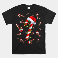 Candy Cane Merry And Bright Red And White Candy Christmas Unisex T-Shirt