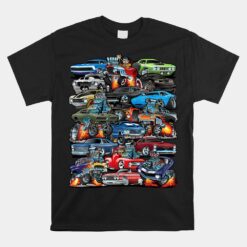 Car Madness Muscle Cars Classic Cars And Hot Rods Cartoon Unisex T-Shirt