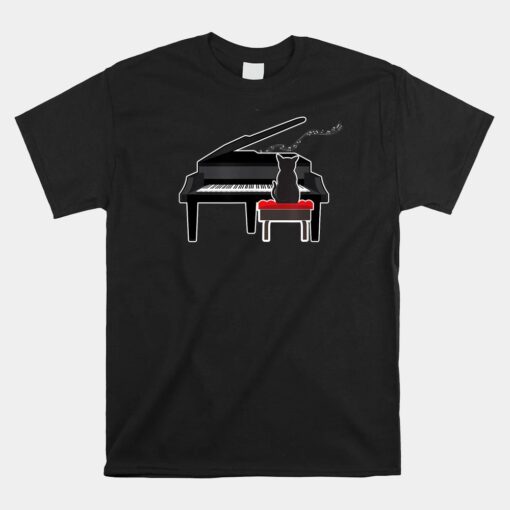 Cat Playing Piano Unisex T-Shirt