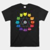 Cat Themed Artist Color Wheel Educational Art Teacher Unisex T-Shirt