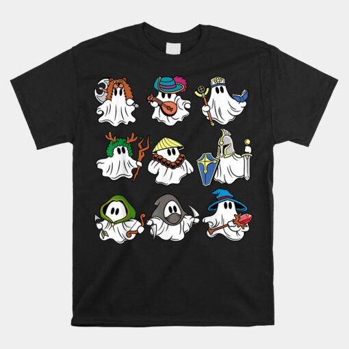 Character Classes RPG Gamer Cute Ghost Nerdy For Halloween Unisex T-Shirt