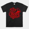 Cheer Mom Biggest Fan Leopard Print Black And Red Pom Pom Unisex T-Shirt