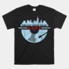Chicago House Music Vintage Vinyl Dj Raver Flag Skyline Unisex T-Shirt