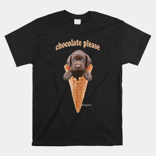 Chocolate Lab Waffle Cone Ice Cream Unisex T-Shirt