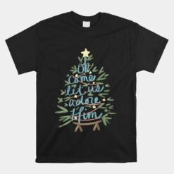 Christian Family Christmas Oh Come Let Us Adore Him Nativity Unisex T-Shirt