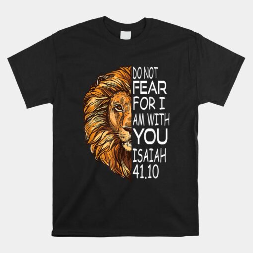 Christian Religious Bible Verse Sayings Lion Fear Scripture Unisex T-Shirt