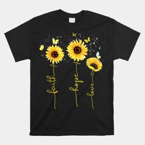 Christian Sunflower Faith Hope Love Unisex T-Shirt