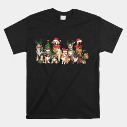 Christmas Lights Xmas Dog Tree Cute Funny Puppy Dogs Unisex T-Shirt