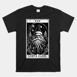 Christmas Santa Claus Creepy Horror Tarot Card Distressed Unisex T-Shirt