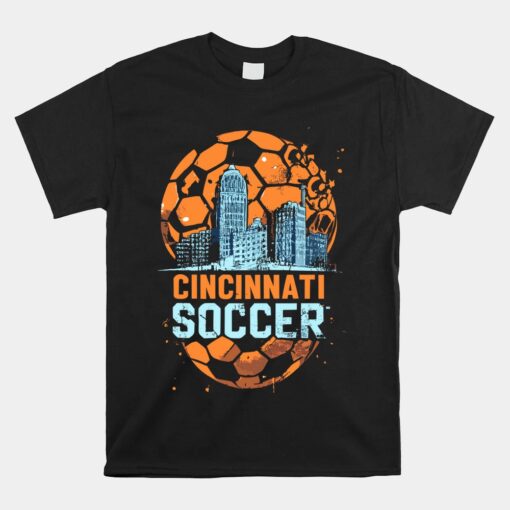 Cincinnati Soccer City Skyline Cool Cincy Futbol Unisex T-Shirt