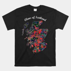 Clans Of Scotland Map Unisex T-Shirt