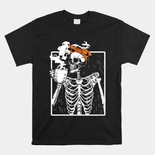 Coffee Drinking Skeleton Diy Halloween Unisex T-Shirt