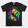 Colorful Ufo Alien T-rex Dinosaurs Abduction Unisex T-Shirt