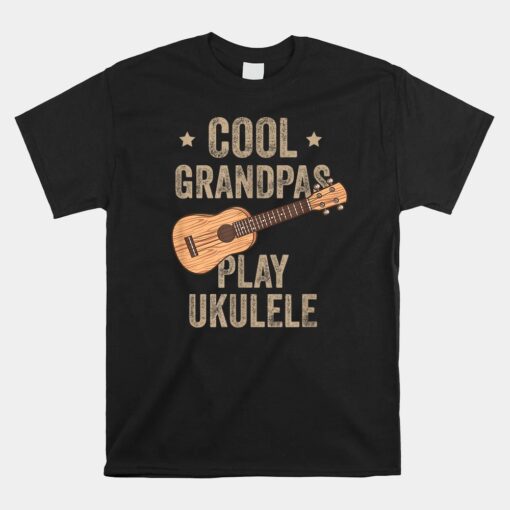 Cool Grandpas Play Ukulele Ukulele Unisex T-Shirt