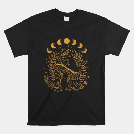 Cottagecore Dark Academia Aesthetic Mushroom Moon Witchy Unisex T-Shirt